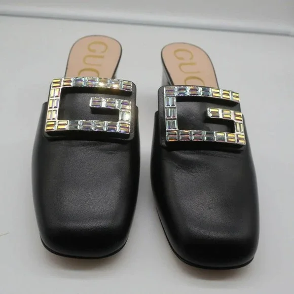 NEW Gucci Madelyn Mules Black Crystal Size 38 - Picture 4 of 6
